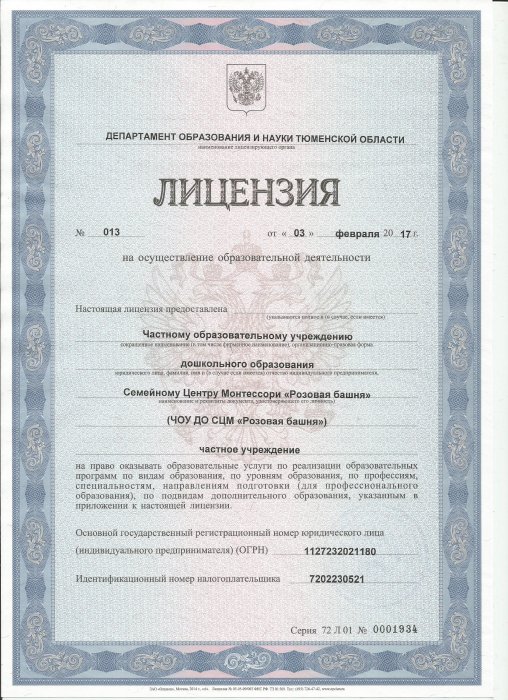 Лицензия на осуществление образовательной деятельности